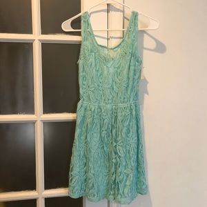 Aqua blue lace dress